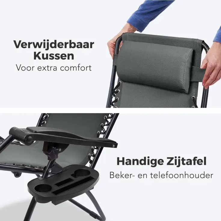 Opvouwbare Tuinstoel – Donkergrijs