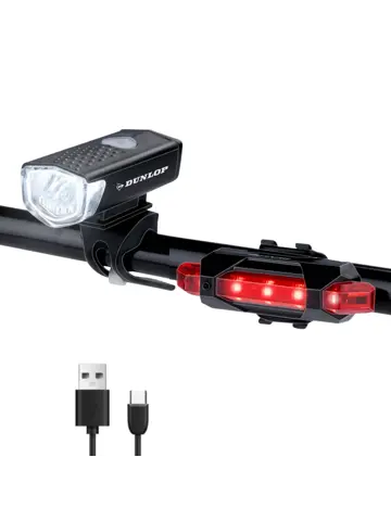 Dunlop Fietslamp Set Oplaadbaar -