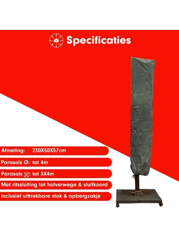 Zweefparasol hoes 230x50x57 cm - Diamond