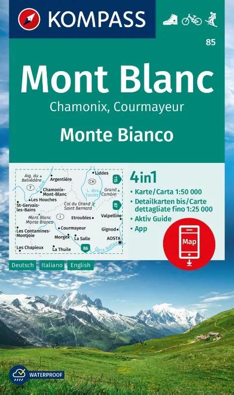 Kompass  wandelkaart 85 Mont Blanc main product image