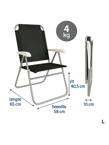 Campingstoelen 4x - Verstelbaar - Hem