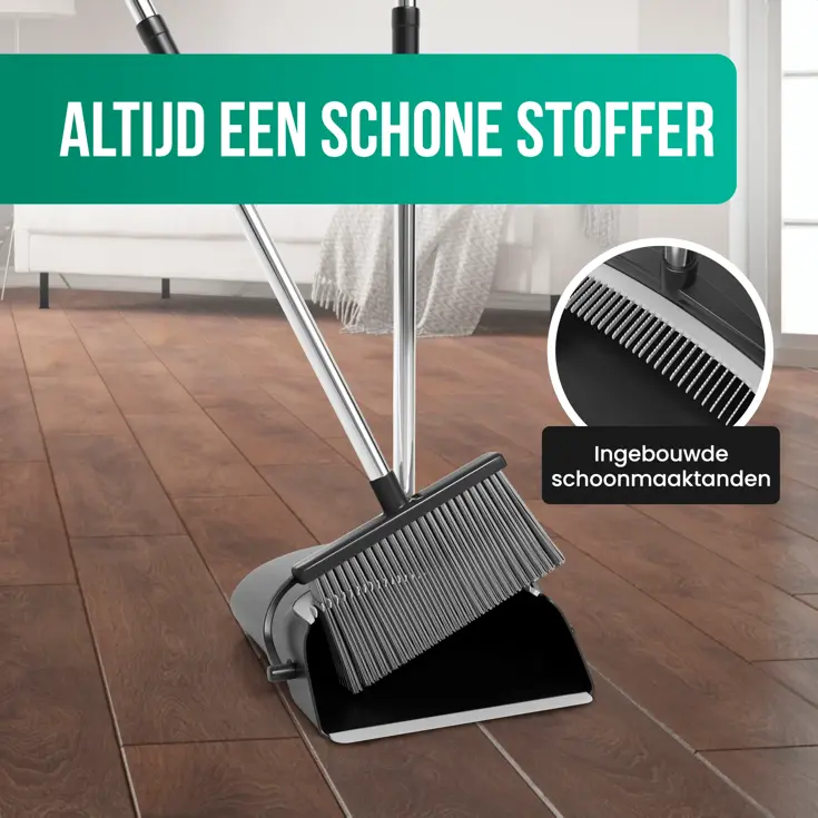 Stoffer en Blik met Lange Steel - Verstelbaar