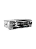 1-DIN Retro DAB+ Autoradio Chroom Bluetooth