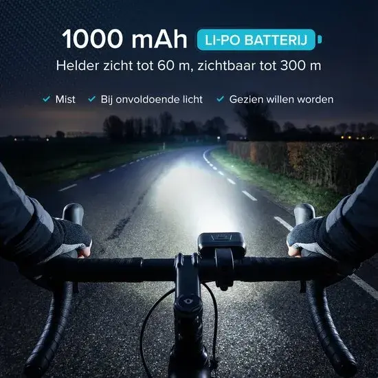 Oplaadbare Fietslamp Set Aluminium