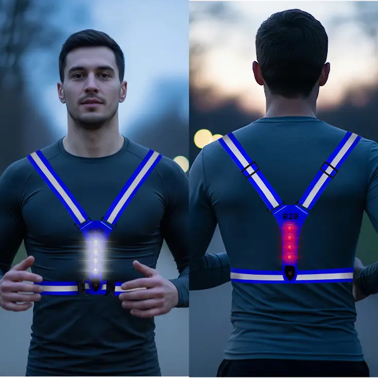 Hardloopvest met verlichting oplaadbaar