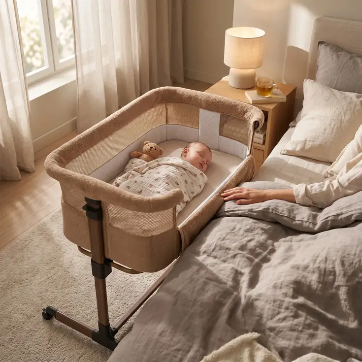 Snoozy Teddy Co Sleeper - Verstelbaar frame