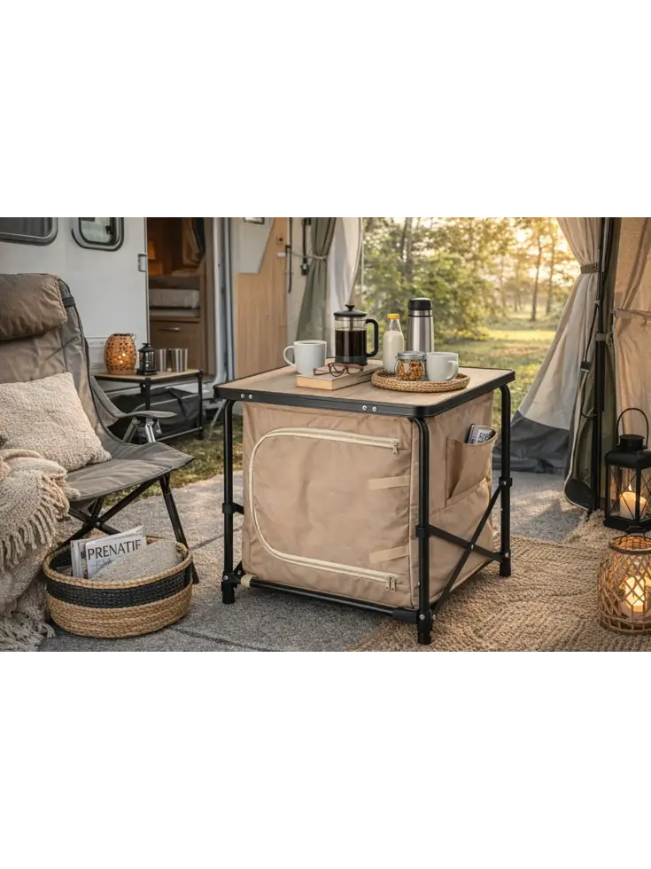 Camping opbergkast met blad