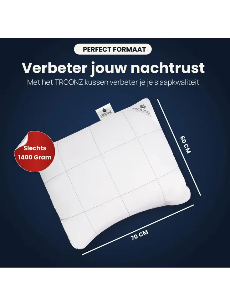Troonz Zijslaap Hoofdkussen Plus Two