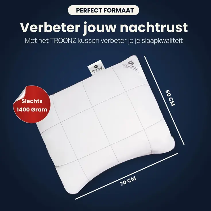 Troonz Rugslaap Hoofdkussen Plus Three