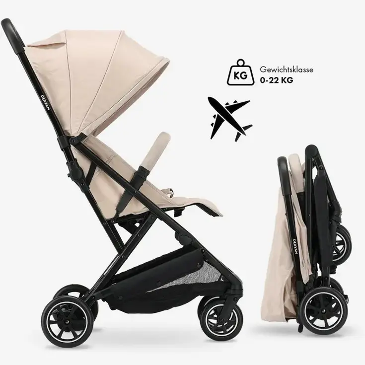 Easy Luxe Inklapbare Lichtgewicht Buggy - SPF 50+