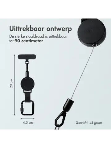 Uittrekbare kabel met karabijnhaak