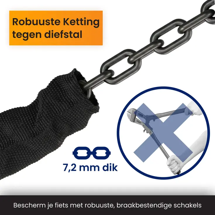 Fietsslot met cijferslot - 110 cm - Kettingslot