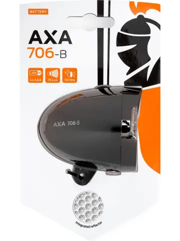 Axa Koplamp 706 15 Lux Batt Dark Chrome