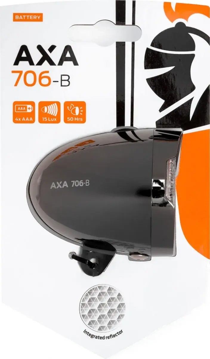 Axa Koplamp 706 15 Lux Batt Dark Chrome