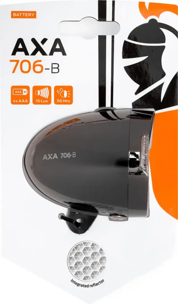 Axa Koplamp 706 15 Lux Batt Dark Chrome