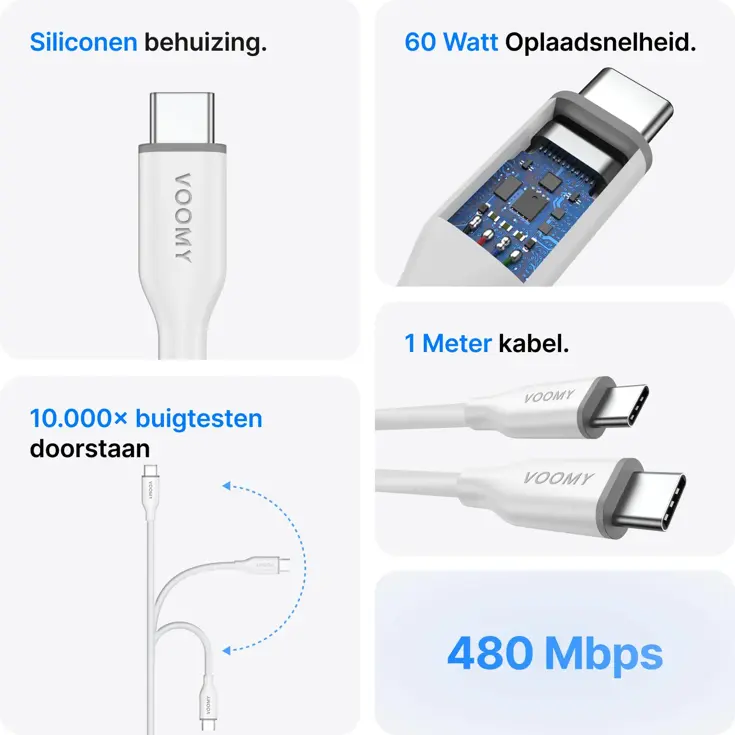 Connect C610 - USB-C Kabel - 60W 1M