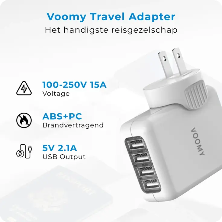 Travel Y40 - Wereldstekker - 170+ landen 4 USB-A