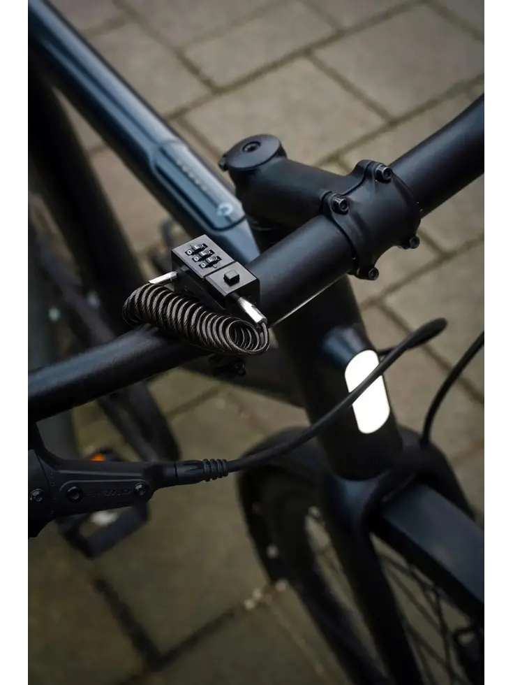 Kabelslot helmslot - zwart - met code