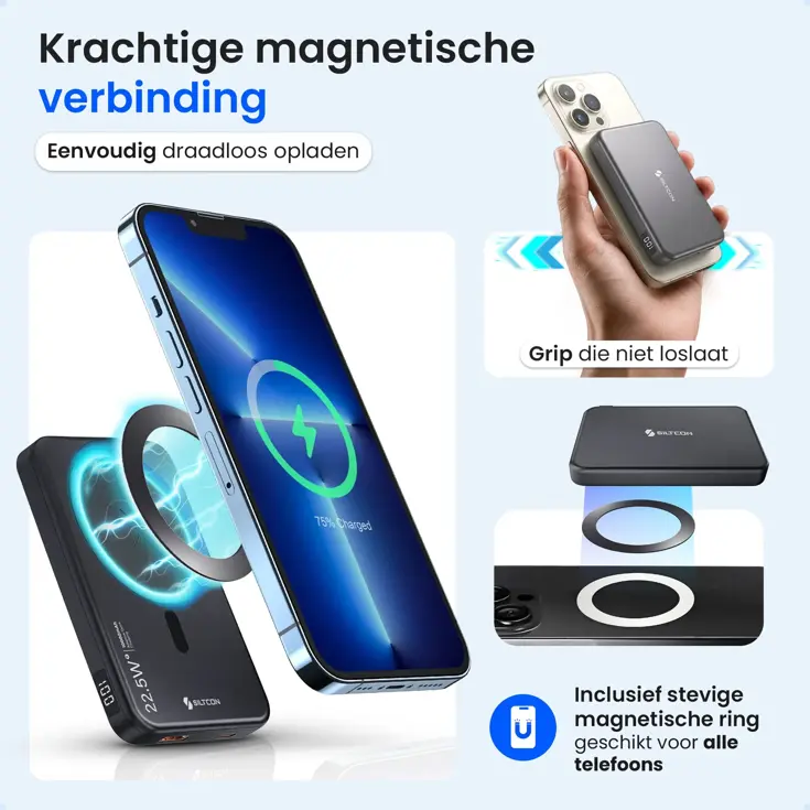 Magnetische Powerbank - 10.000mAh - 15W Qi