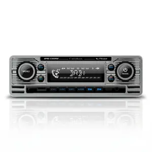 1-DIN Retro DAB+ Autoradio Chroom Bluetooth