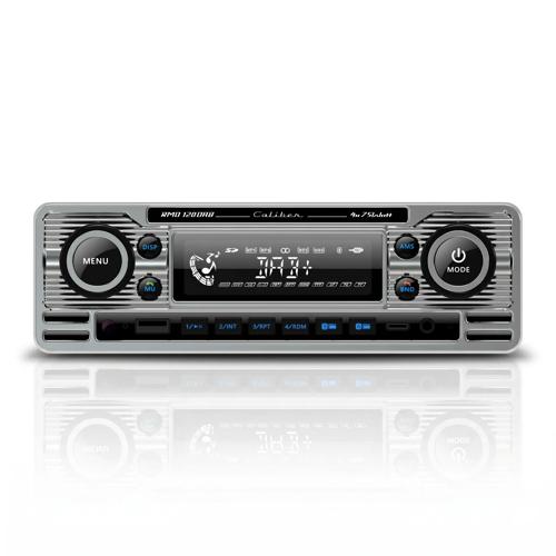 1-DIN Retro DAB+ Autoradio Chroom Bluetooth