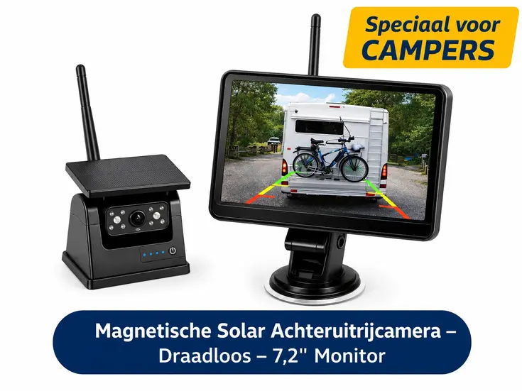 Magnetische solar achteruitrijcamera 7,2 inch