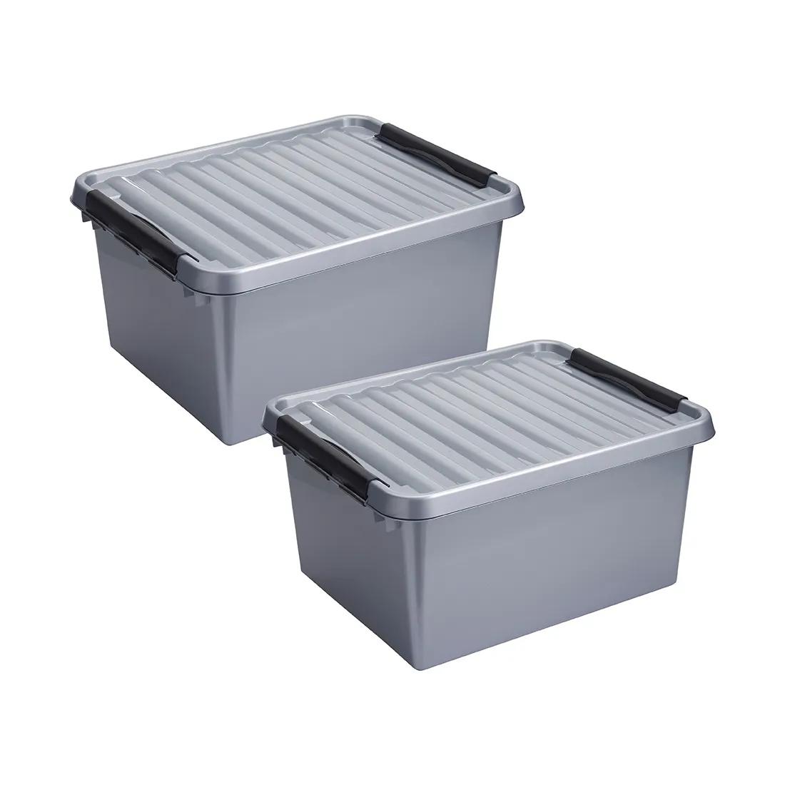 Sunware  Q-line  Opbergbox  36L grijs  2-delig  Gray