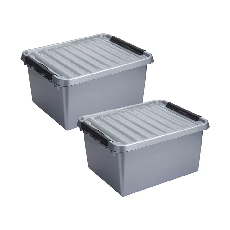 Q-line - Opbergbox - 36L grijs - 2-delig