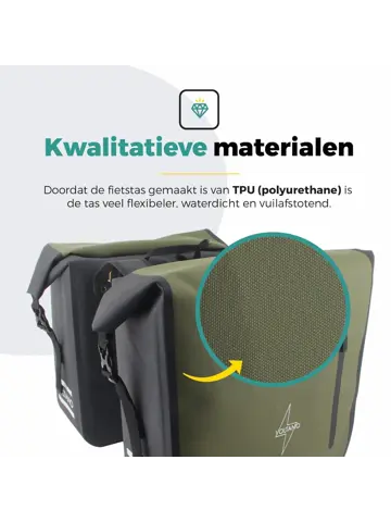 Voltano Dubbele Rolltop Fietstas 48 L