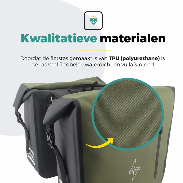 Voltano Dubbele Rolltop Fietstas 48 L