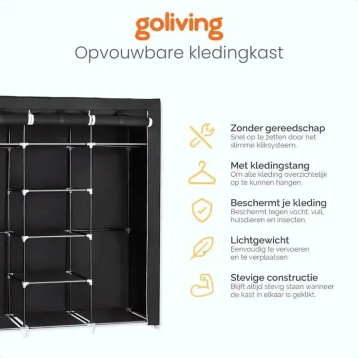 Opvouwbare Kledingkast 175x150x45cm