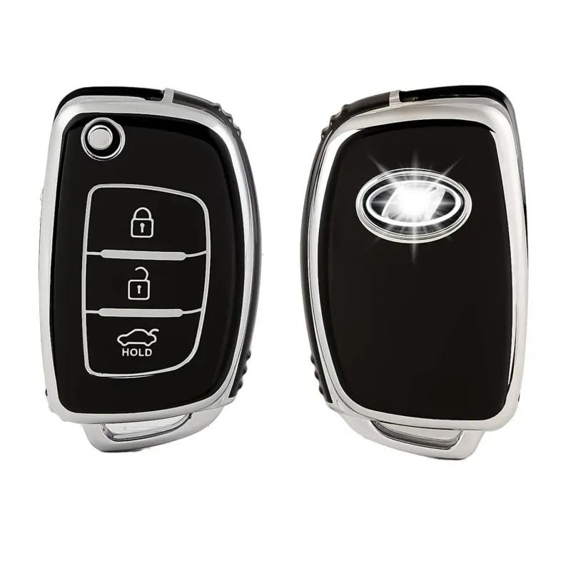 Dutch Shield  Sleutelhoesje  Hyundai zwart B3  Zwart-Zilver