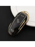 TPU Sleutelhoesje voor Tesla Model 3-Y-S goud