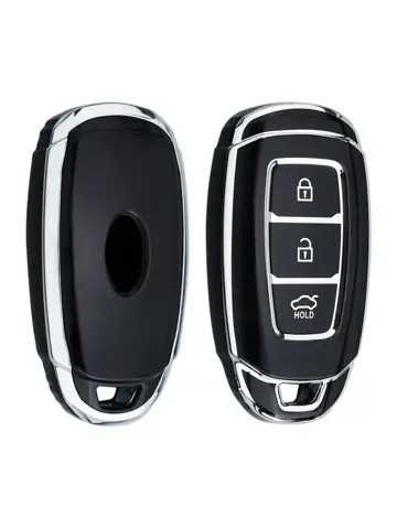 TPU Sleutelhoesje voor Hyundai zwart,zilver D3