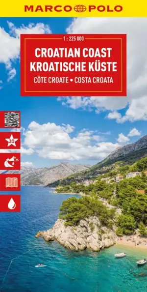 Marco Polo wegenkaart Kroatische Kust, Istrië, Dalmatië 