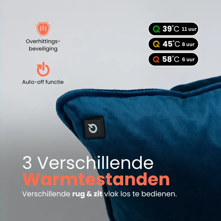 Qnuss Warmtekussen Fluweel 45x45
