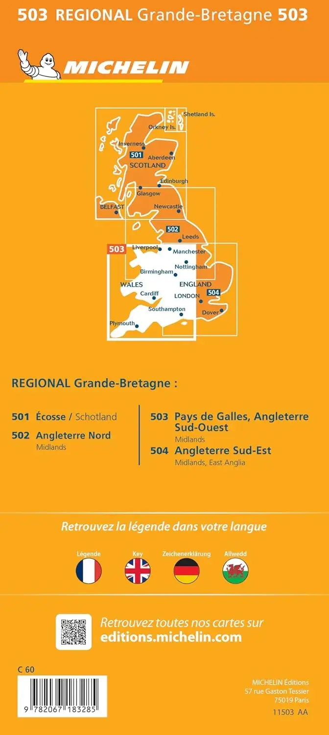 Kaart Regional 503 Wales - ZW Engeland