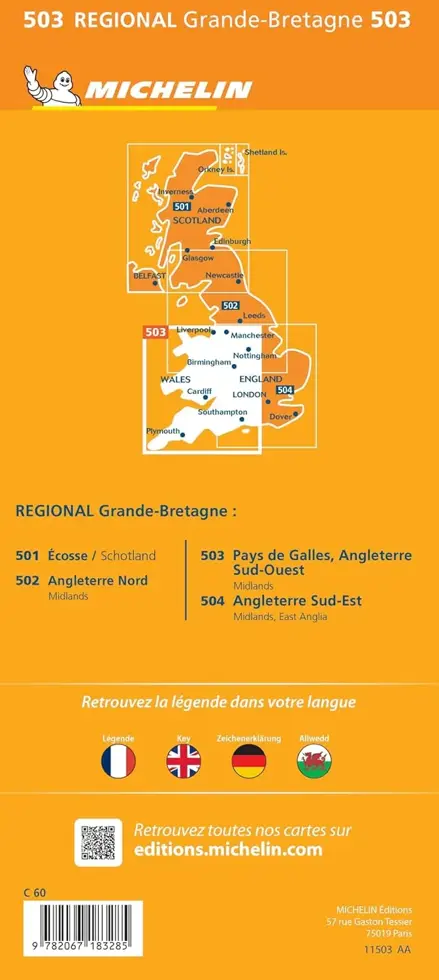 Kaart Regional 503 Wales - ZW Engeland