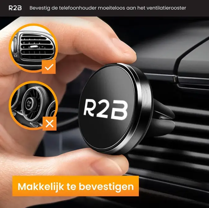 R2B Telefoonhouder Auto Magnetisch Ventilatie