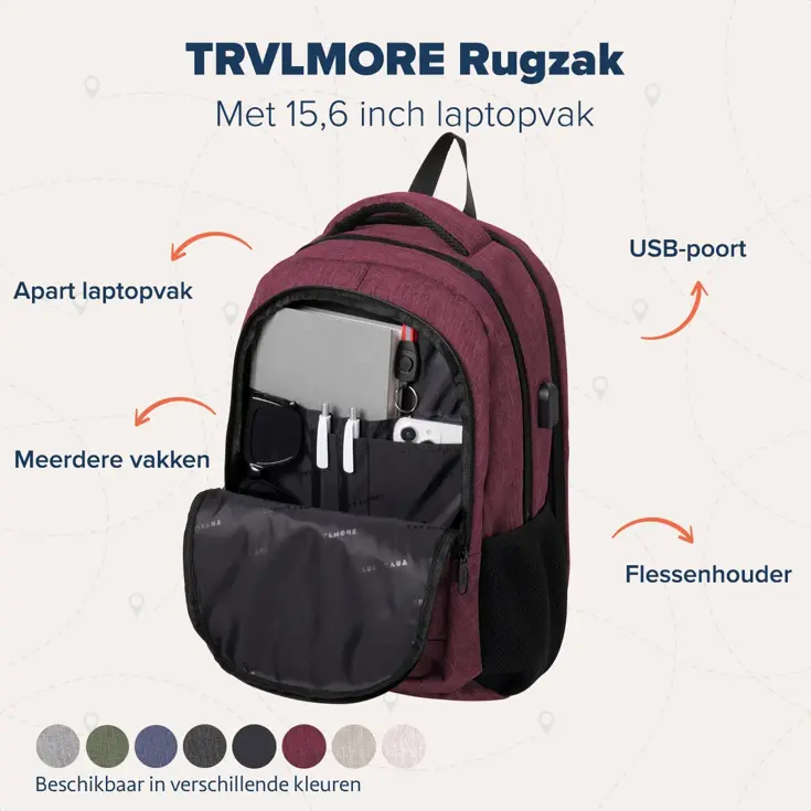 TRVLMORE Rugtas - 28L - 15,6 Inch