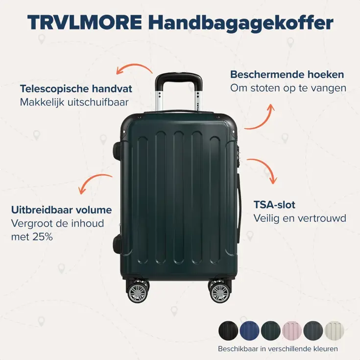 Handbagage Koffer – 45L – Donkergroen