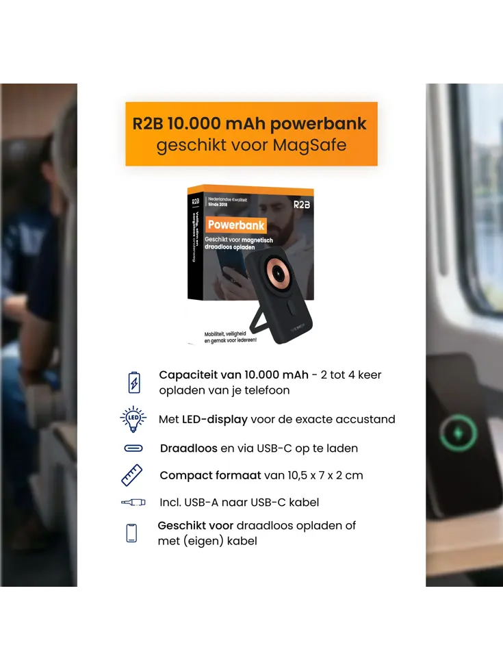 MagSafe Powerbank 10000 mAh - Draadloos