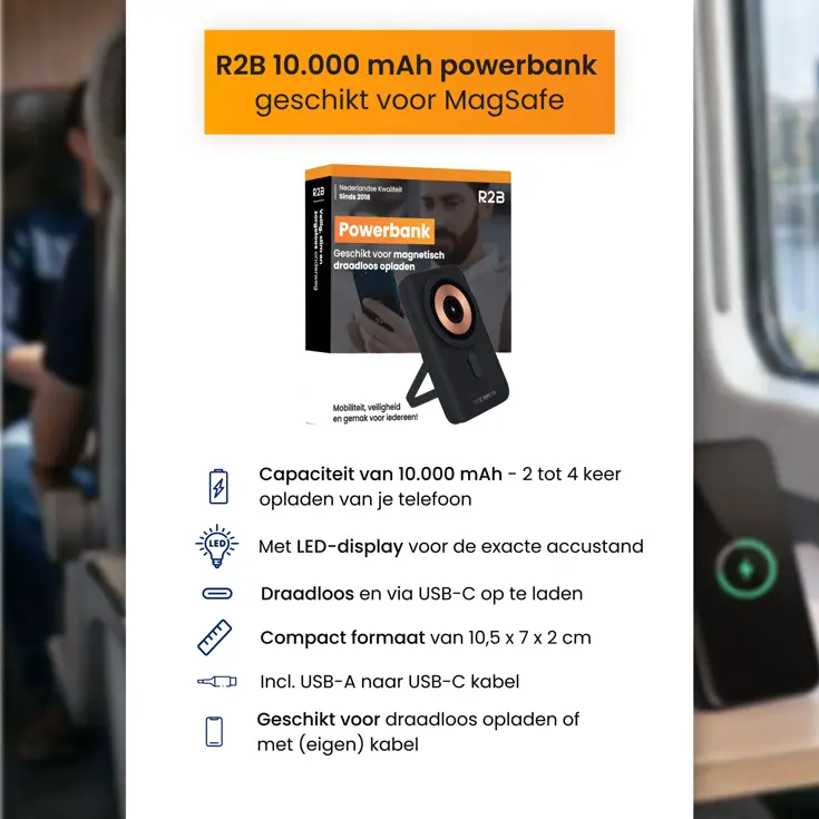MagSafe Powerbank 10000 mAh - Draadloos