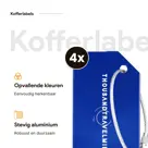 Aluminium kofferlabels – 4 stuks – Blauw