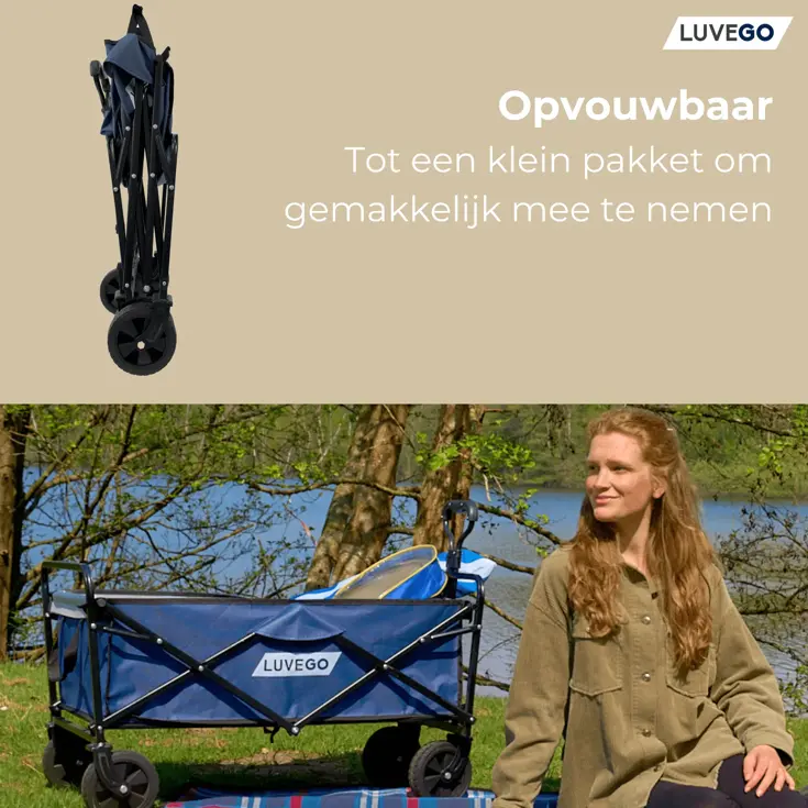 Luvego – Opvouwbare Bolderkar – 80 kg
