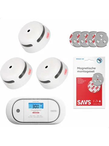 Brandpreventieset 3 Rookmelders, 1 CO-melder
