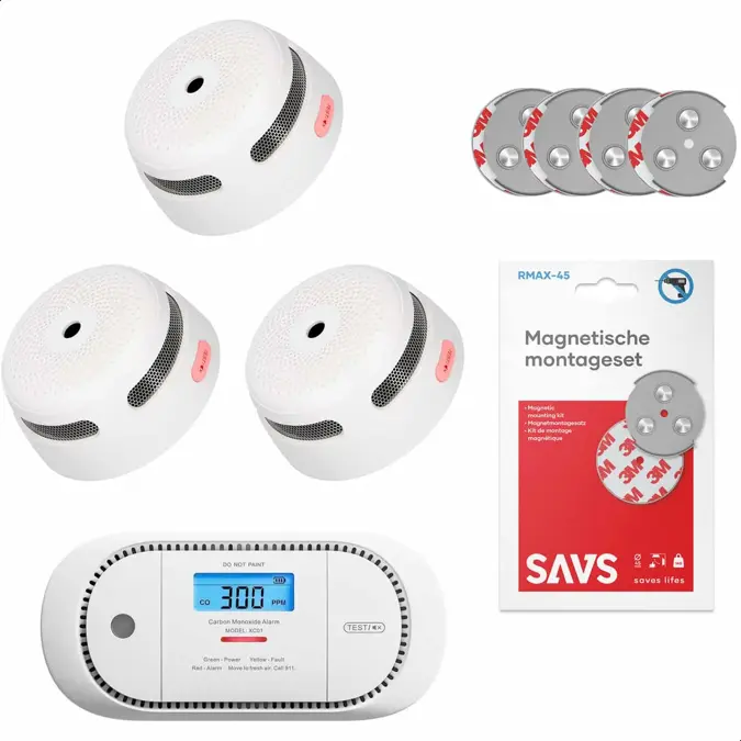 Brandpreventieset 3 Rookmelders, 1 CO-melder