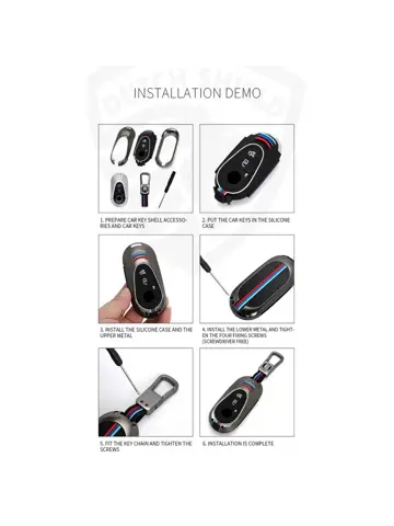 Metalen Sleutelhoesje voor Mercedes grijs, zwart C