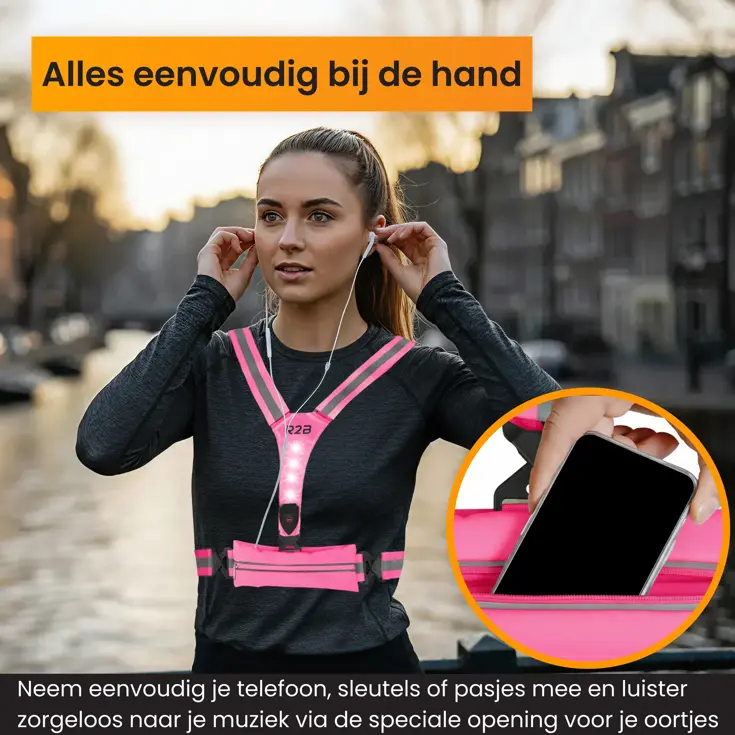 Hardloopvest met Opbergvak - Verlichting
