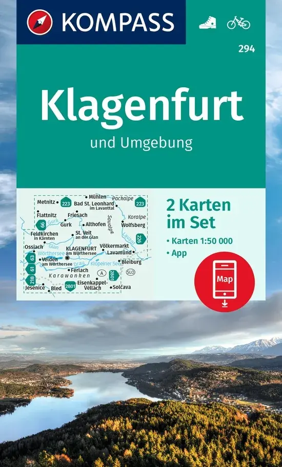 Wandelkaart WK294 Klagenfurt und Umgebung